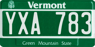 VT license plate YXA783