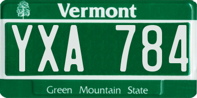 VT license plate YXA784