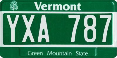 VT license plate YXA787