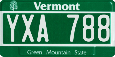 VT license plate YXA788