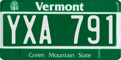 VT license plate YXA791