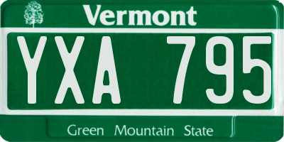 VT license plate YXA795