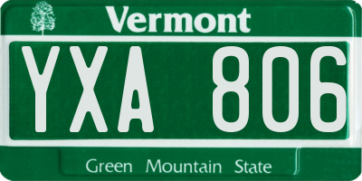 VT license plate YXA806
