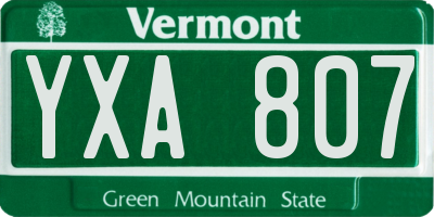 VT license plate YXA807