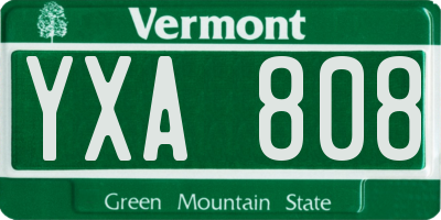 VT license plate YXA808