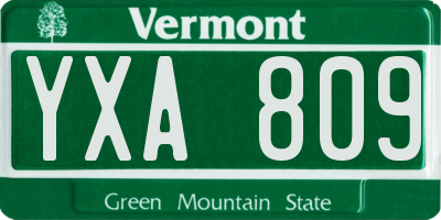 VT license plate YXA809