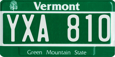 VT license plate YXA810
