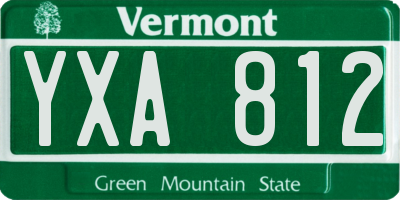 VT license plate YXA812