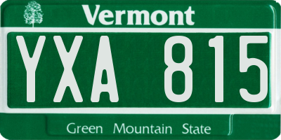 VT license plate YXA815