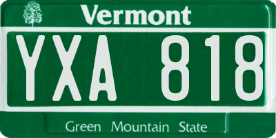 VT license plate YXA818