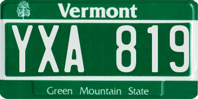 VT license plate YXA819