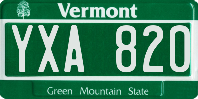 VT license plate YXA820