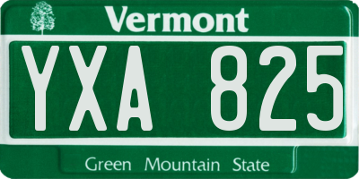 VT license plate YXA825