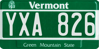 VT license plate YXA826