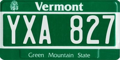 VT license plate YXA827