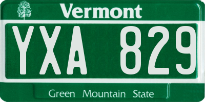 VT license plate YXA829