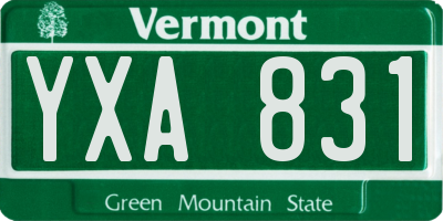VT license plate YXA831