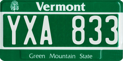 VT license plate YXA833