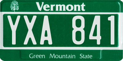 VT license plate YXA841