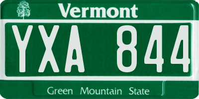 VT license plate YXA844