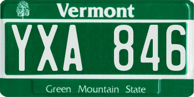VT license plate YXA846