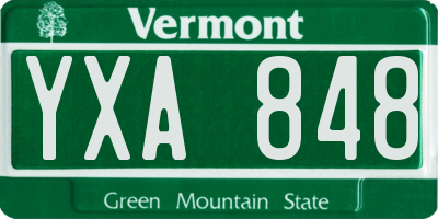 VT license plate YXA848