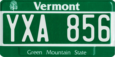 VT license plate YXA856