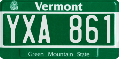 VT license plate YXA861