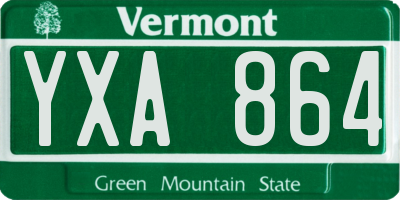 VT license plate YXA864