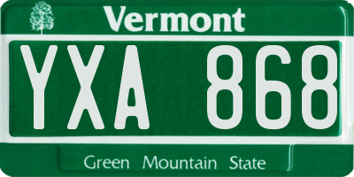 VT license plate YXA868