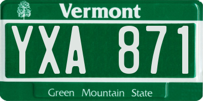 VT license plate YXA871