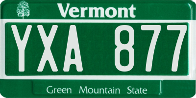 VT license plate YXA877