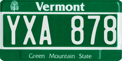 VT license plate YXA878