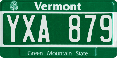 VT license plate YXA879