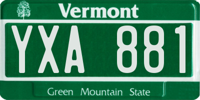 VT license plate YXA881