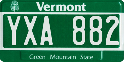 VT license plate YXA882