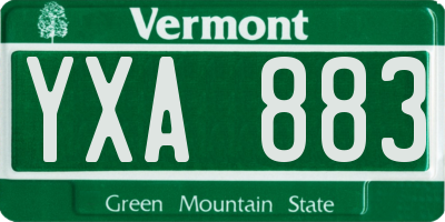 VT license plate YXA883