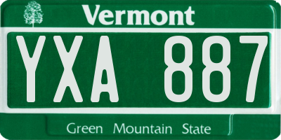 VT license plate YXA887