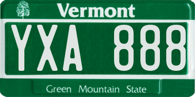 VT license plate YXA888