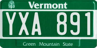 VT license plate YXA891