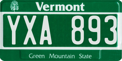 VT license plate YXA893