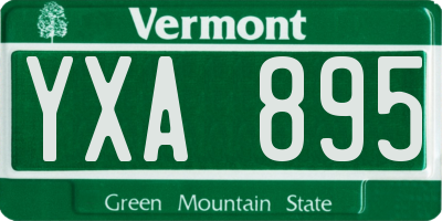 VT license plate YXA895