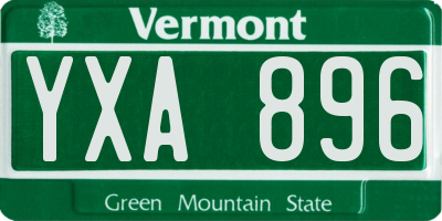 VT license plate YXA896