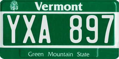 VT license plate YXA897