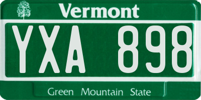 VT license plate YXA898