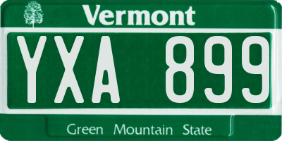 VT license plate YXA899