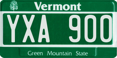 VT license plate YXA900