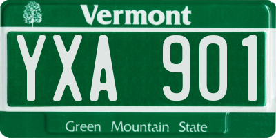 VT license plate YXA901