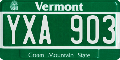 VT license plate YXA903