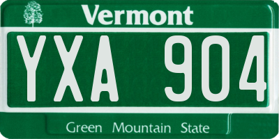 VT license plate YXA904
